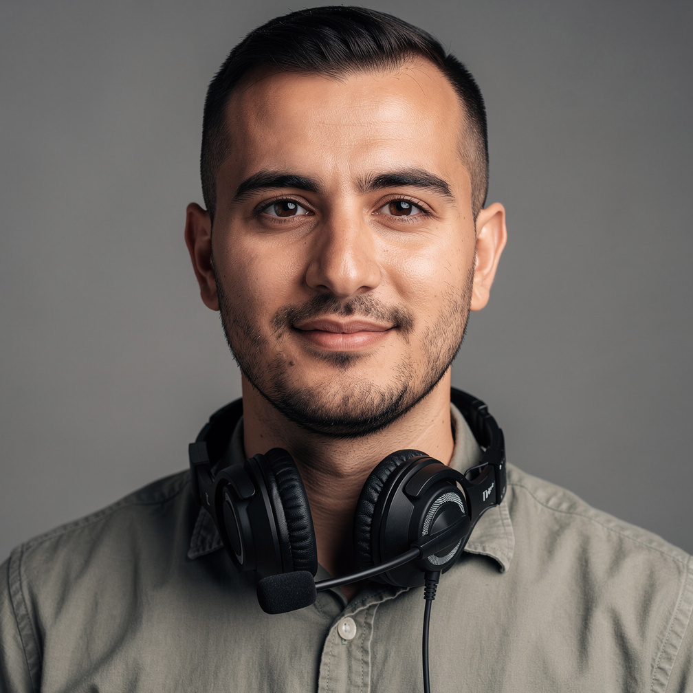 Portrait of a Turkish male technical producer